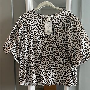 H&M Black and White Boxy T-Shirt